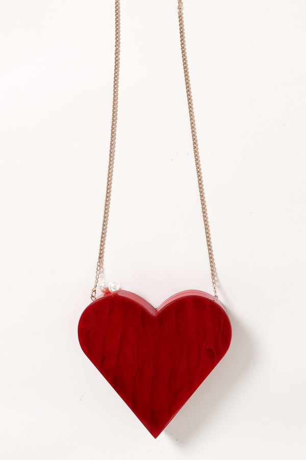 Petal and Pup USA ACCESSORIES Heart Shaped Bag - Red One Size