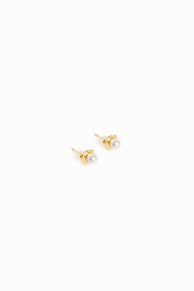 Petal and Pup USA ACCESSORIES Helene Stud Earrings - Gold/Pearl One Size