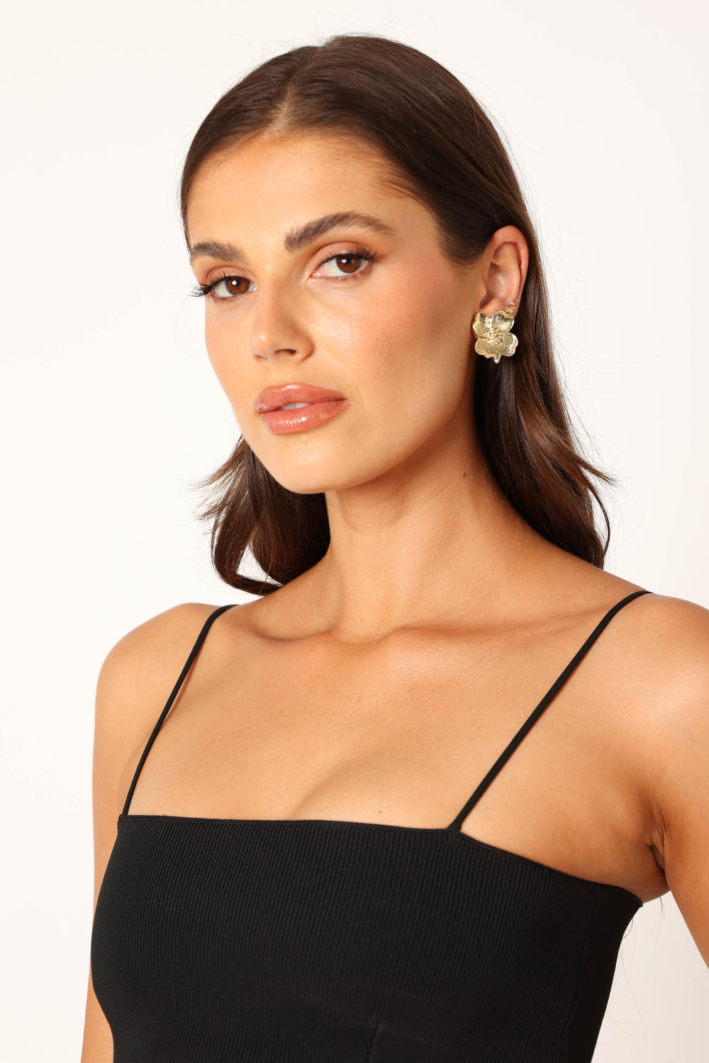 Petal and Pup USA ACCESSORIES Hilary Flower Earrings - Gold One Size
