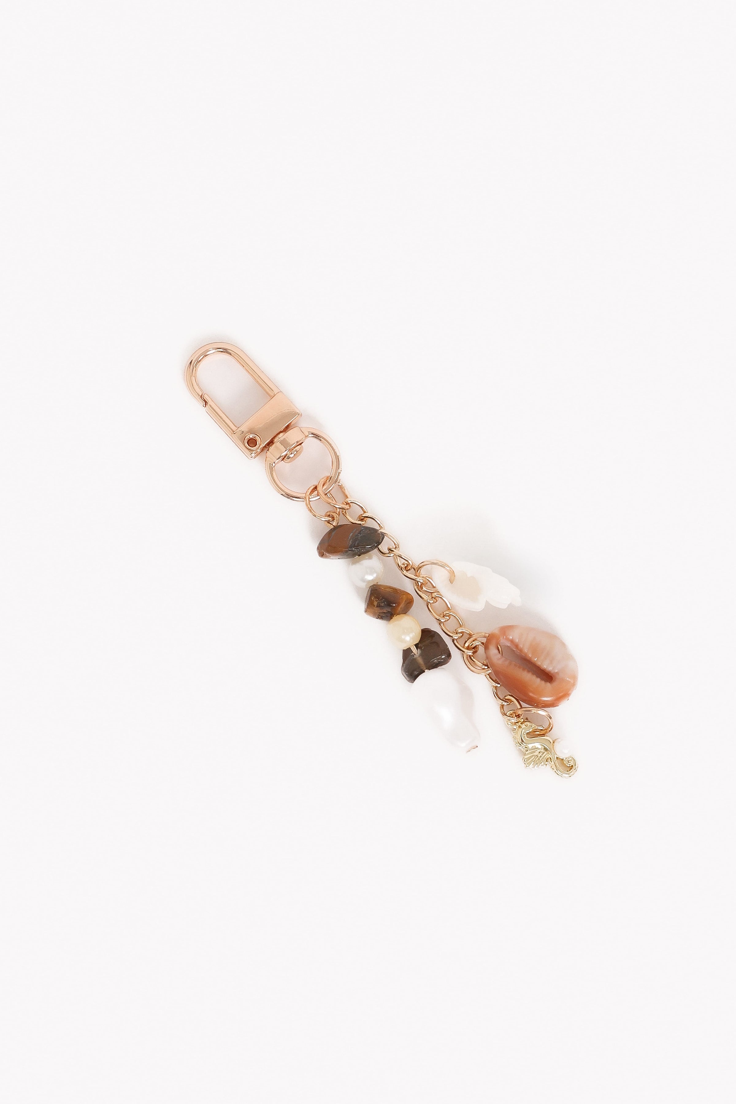 Petal and Pup USA ACCESSORIES Imogen Shell Key Chain - Gold One Size