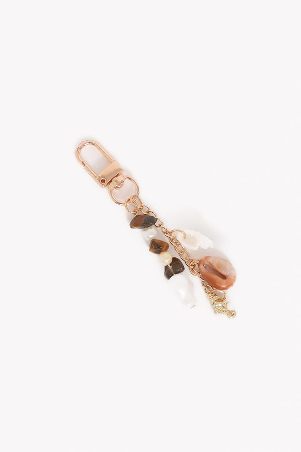 Petal and Pup USA ACCESSORIES Imogen Shell Key Chain - Gold One Size