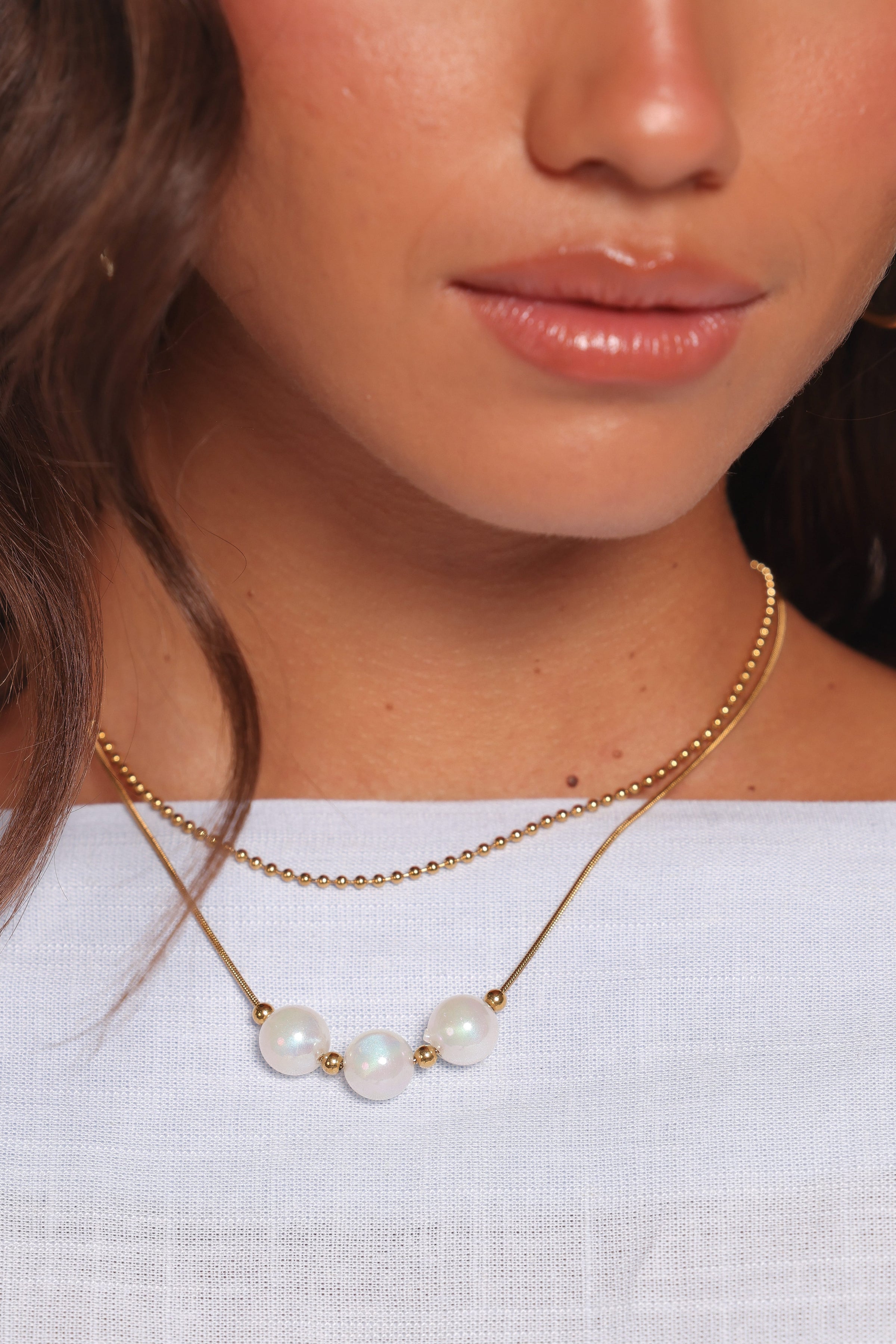 Petal and Pup USA ACCESSORIES Jamaica Necklace - Pearl One Size