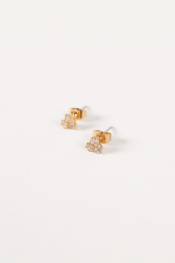 Petal and Pup USA ACCESSORIES Janey Stud Earrings - Gold One Size