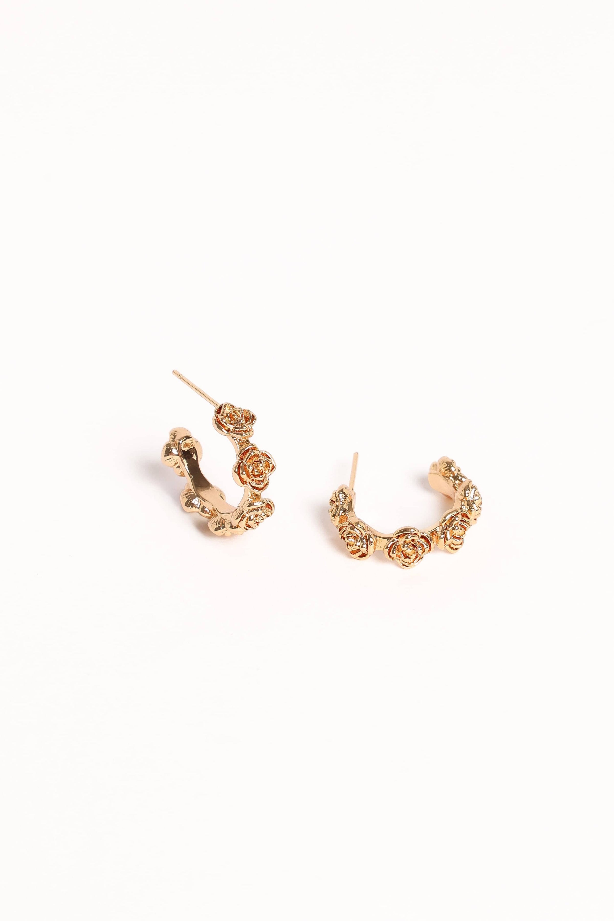 Petal and Pup USA ACCESSORIES Jennie Flower Earrings - Gold One Size