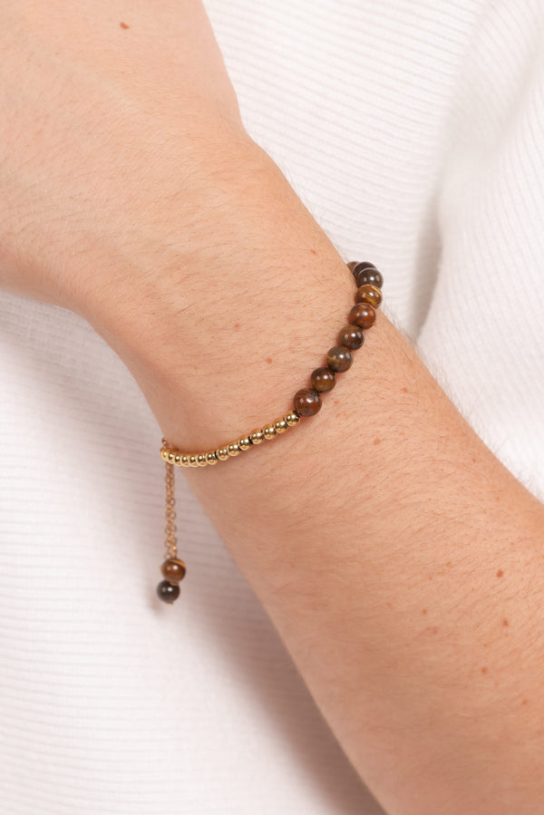 Petal and Pup USA ACCESSORIES Jordana Beaded Bracelet - Brown One Size