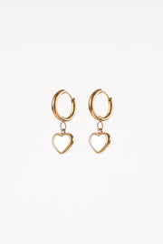 Petal and Pup USA ACCESSORIES Joree Heart Hoop Earrings - Gold One Size