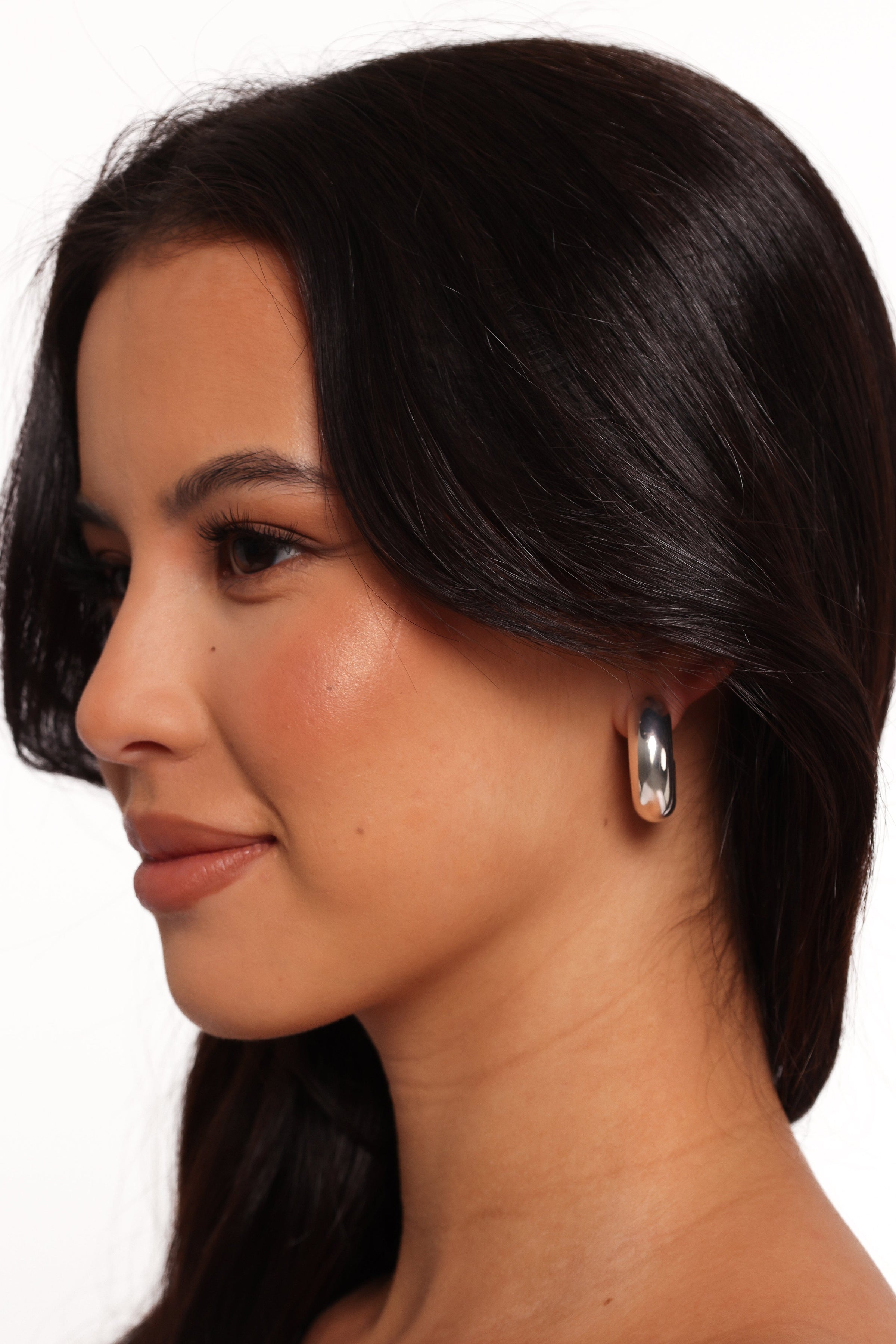Petal and Pup USA ACCESSORIES Katie Hoop Earrings - Silver One Size