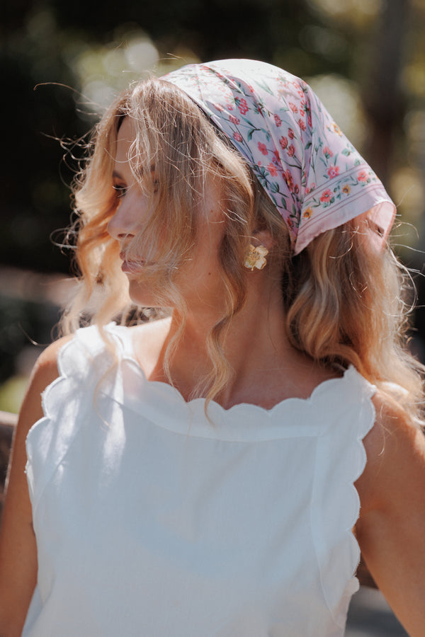 Petal and Pup USA ACCESSORIES Kaylie Scarf - Pink Floral One Size