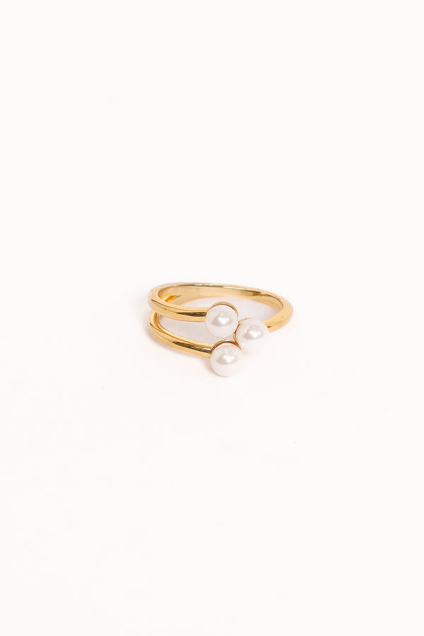 Petal and Pup USA ACCESSORIES Kelsey Pearl Ring - Gold One Size