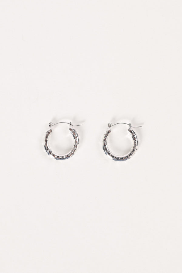 Petal and Pup USA ACCESSORIES Kennedy Hoop Earrings - Silver One Size