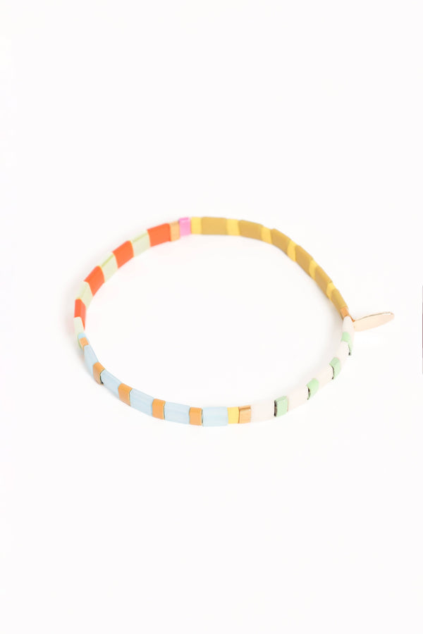 Petal and Pup USA ACCESSORIES Kylie Bead Bracelet - Chartreuse One Size