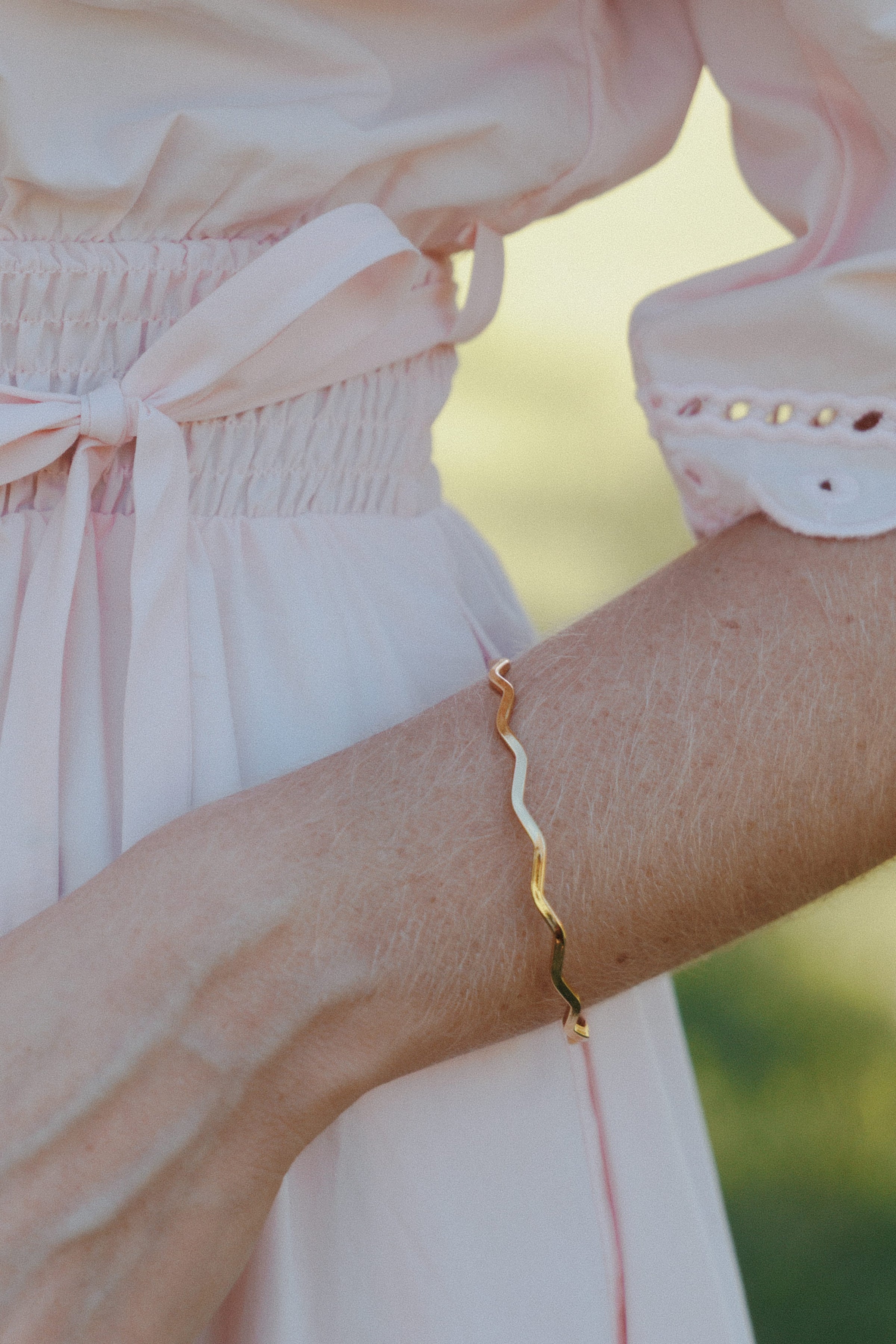 Petal and Pup USA ACCESSORIES Layla Wave Bangle - Gold One Size