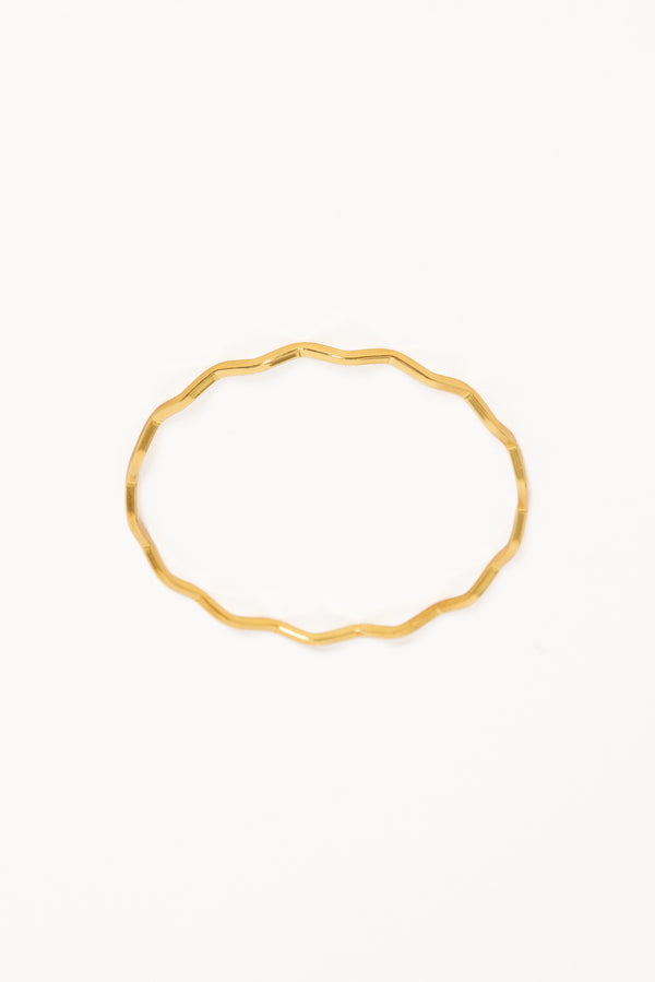 Petal and Pup USA ACCESSORIES Layla Wave Bangle - Gold One Size
