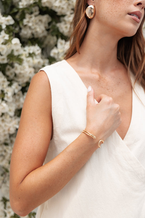Petal and Pup USA ACCESSORIES Lenora Cuff Bracelet - Gold One Size