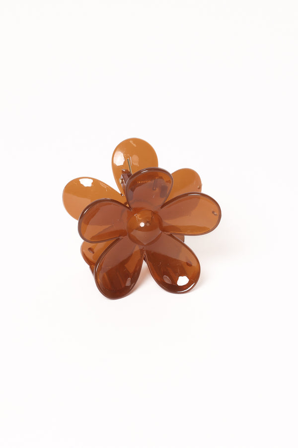Petal and Pup USA ACCESSORIES Leona Flower Clip - Brown One Size