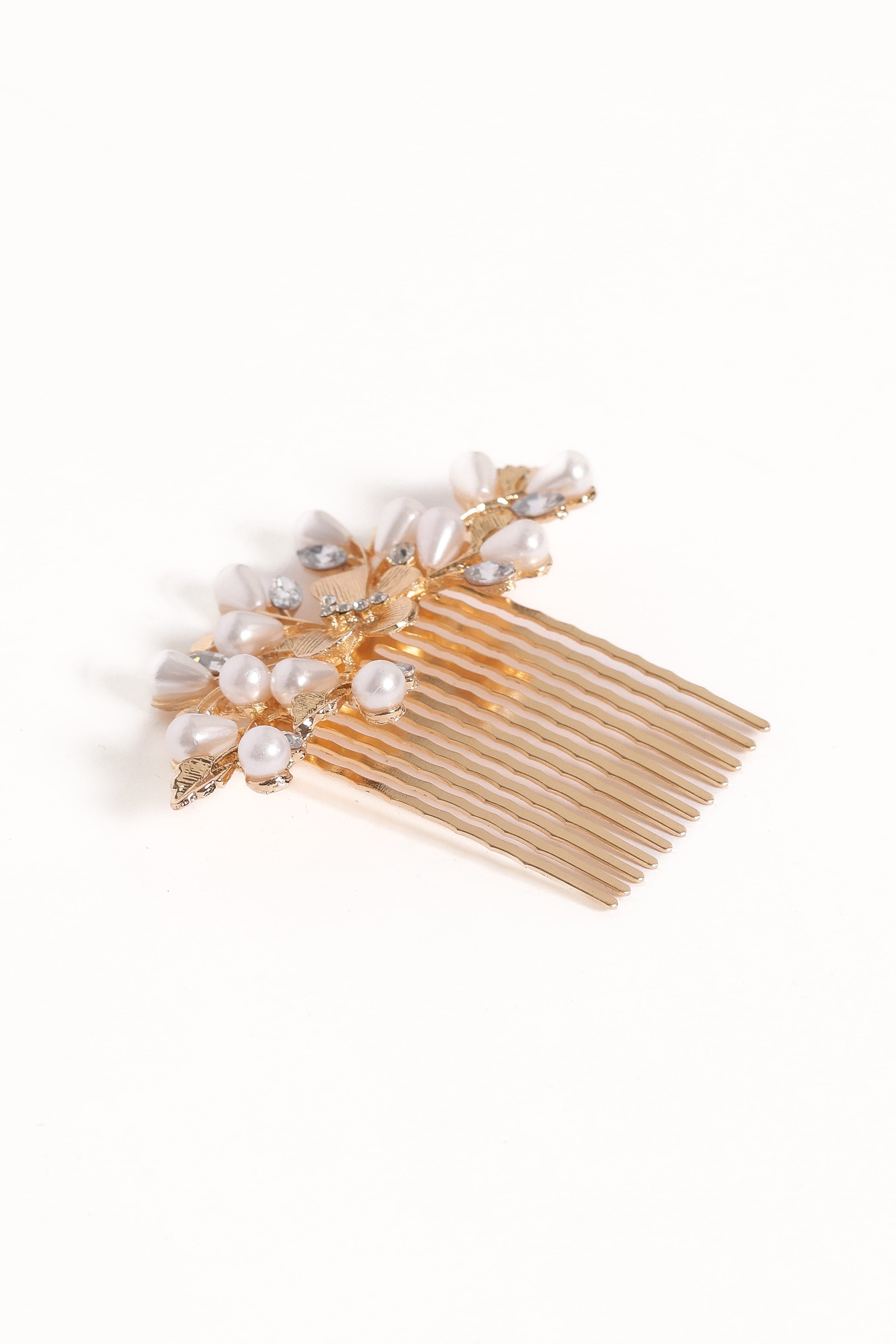 Petal and Pup USA ACCESSORIES Madelaine Hair Comb - Gold/Pearl One Size