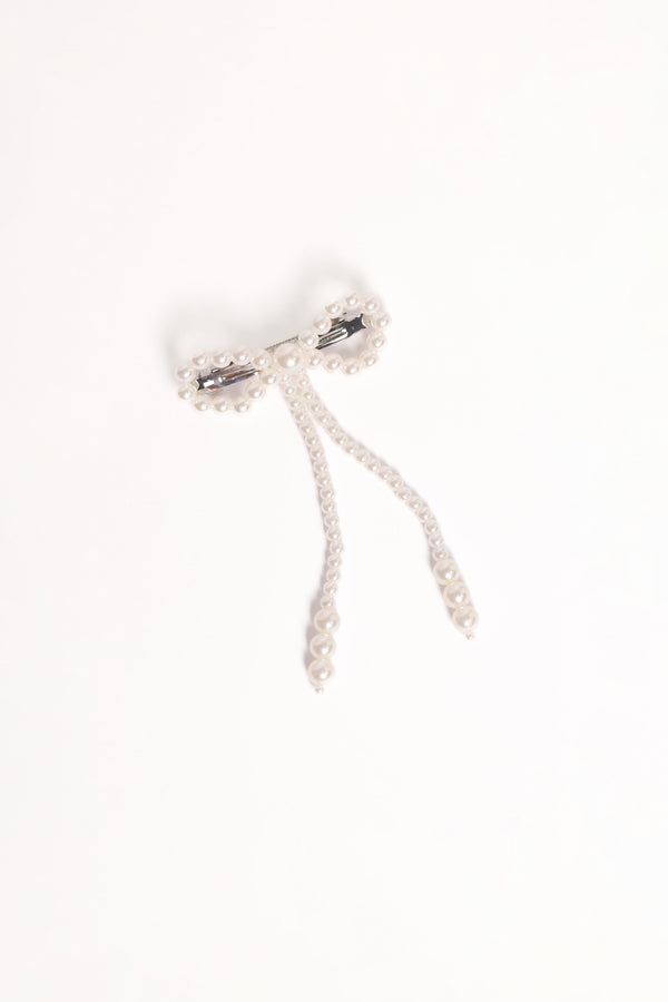 Petal and Pup USA ACCESSORIES Marcella Hair Bow Clip - Pearl One Size