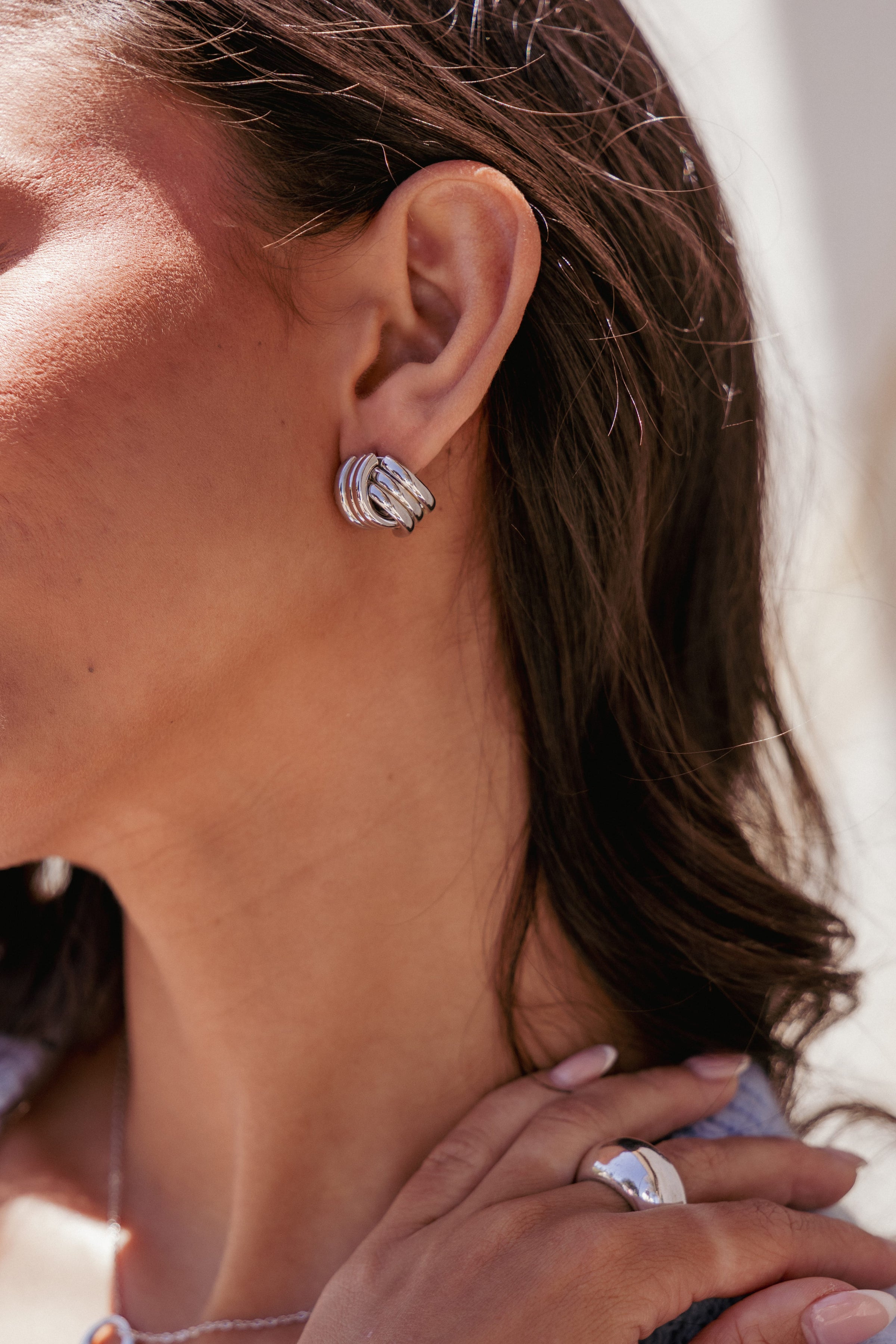Petal and Pup USA ACCESSORIES Marigold Earrings - Silver One Size