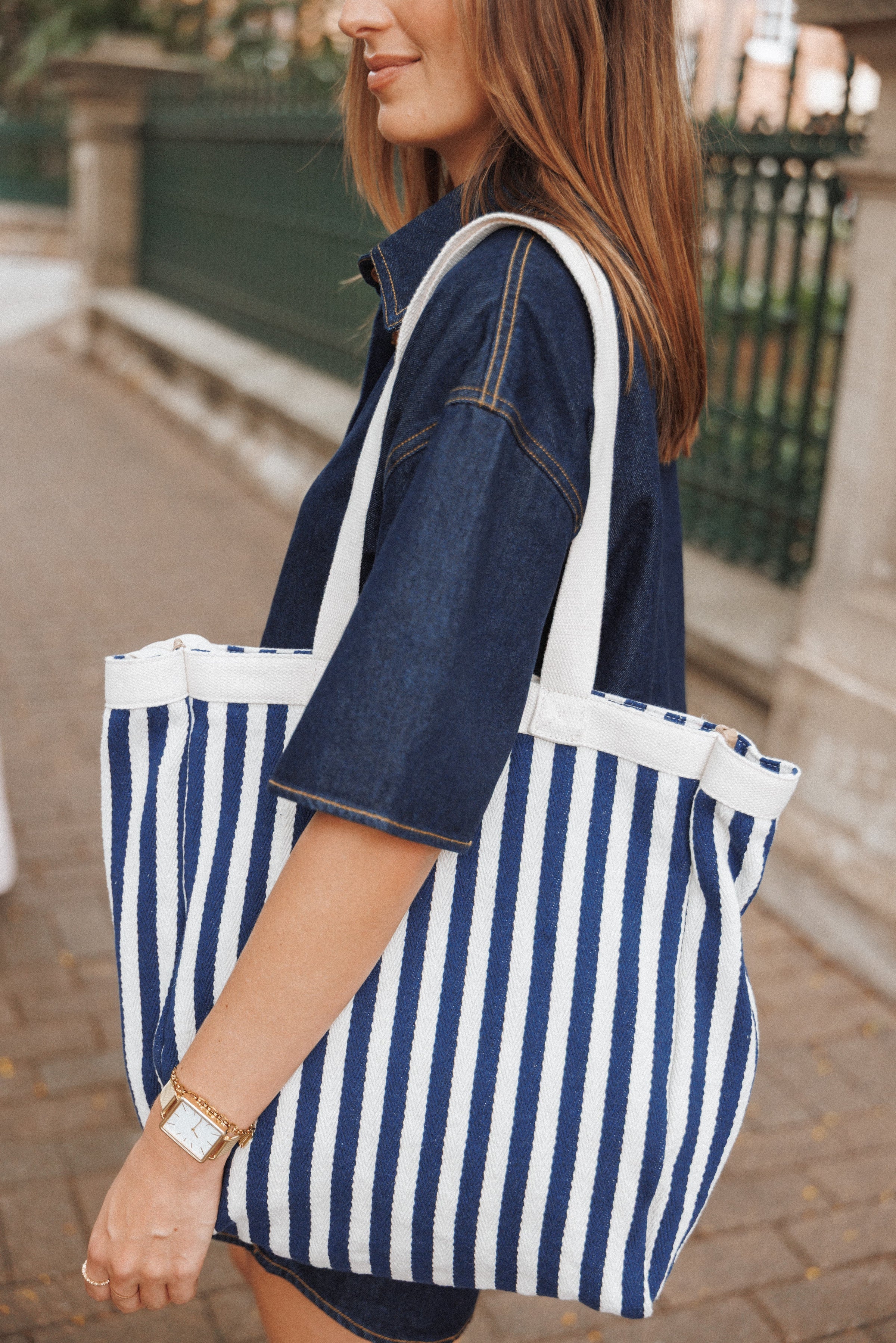 Petal and Pup USA ACCESSORIES Marina Bag - Navy/Cream One Size