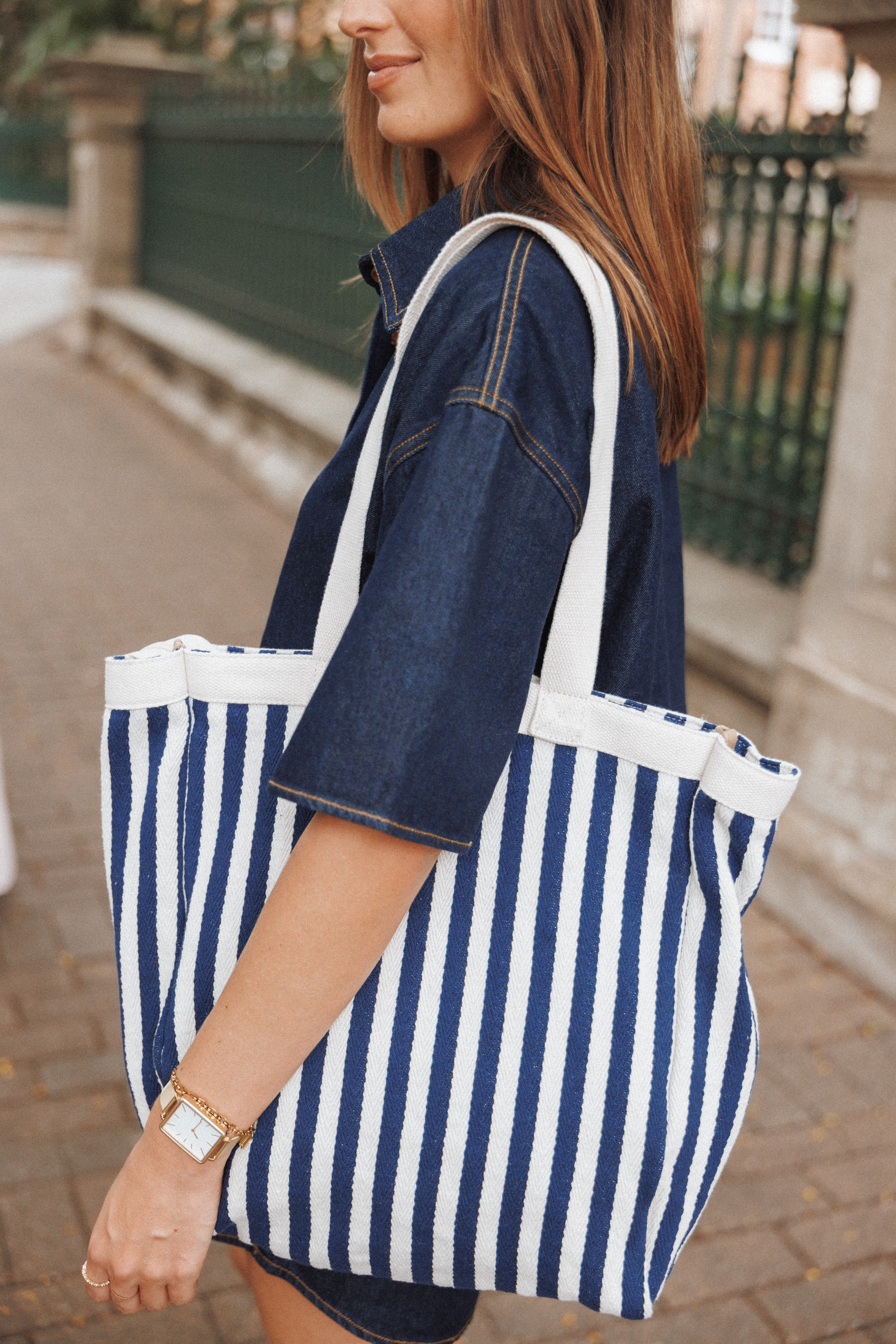 Petal and Pup USA ACCESSORIES Marina Bag - Navy/Cream One Size