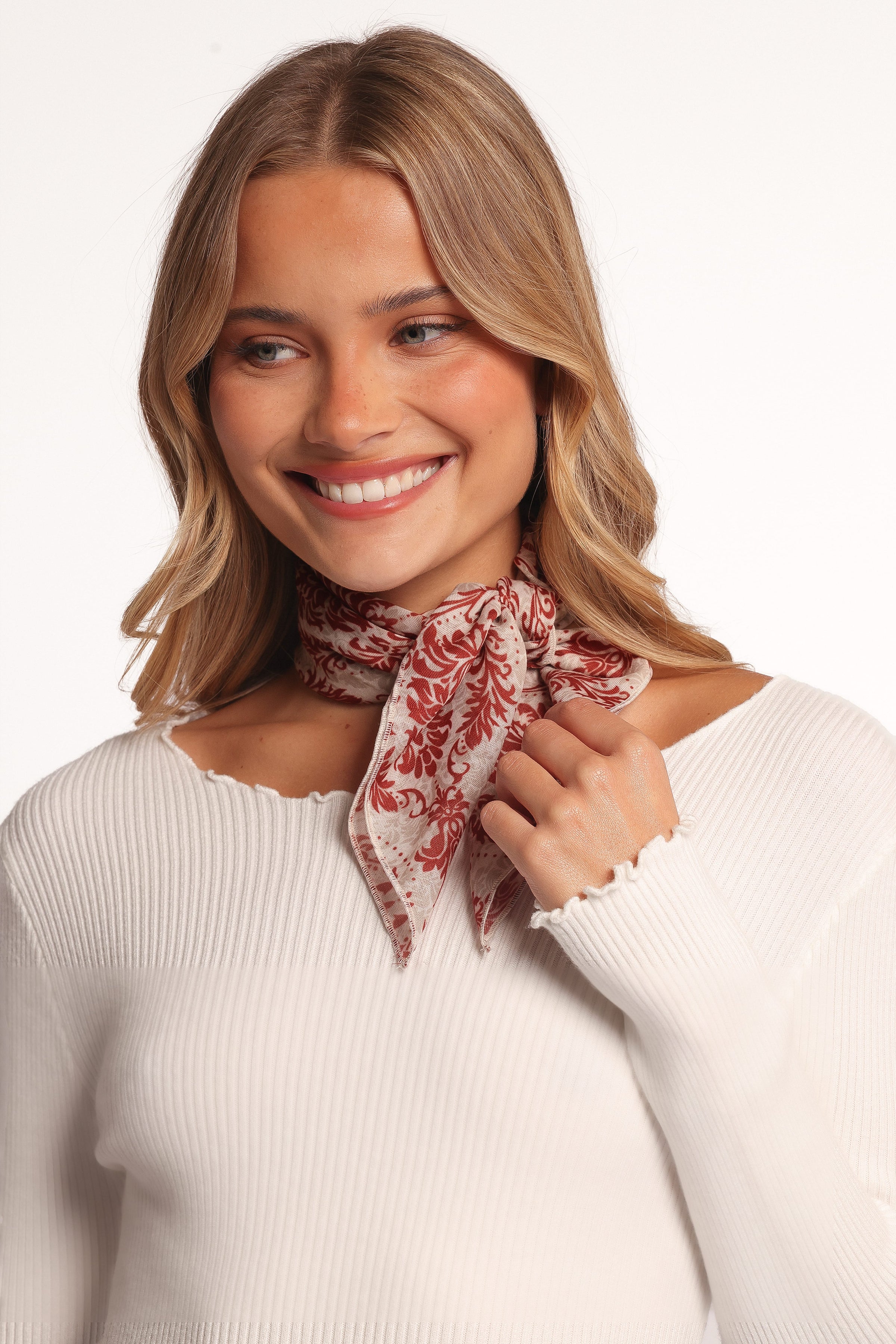 Petal and Pup USA ACCESSORIES Melanie Scarf - Red Floral One Size