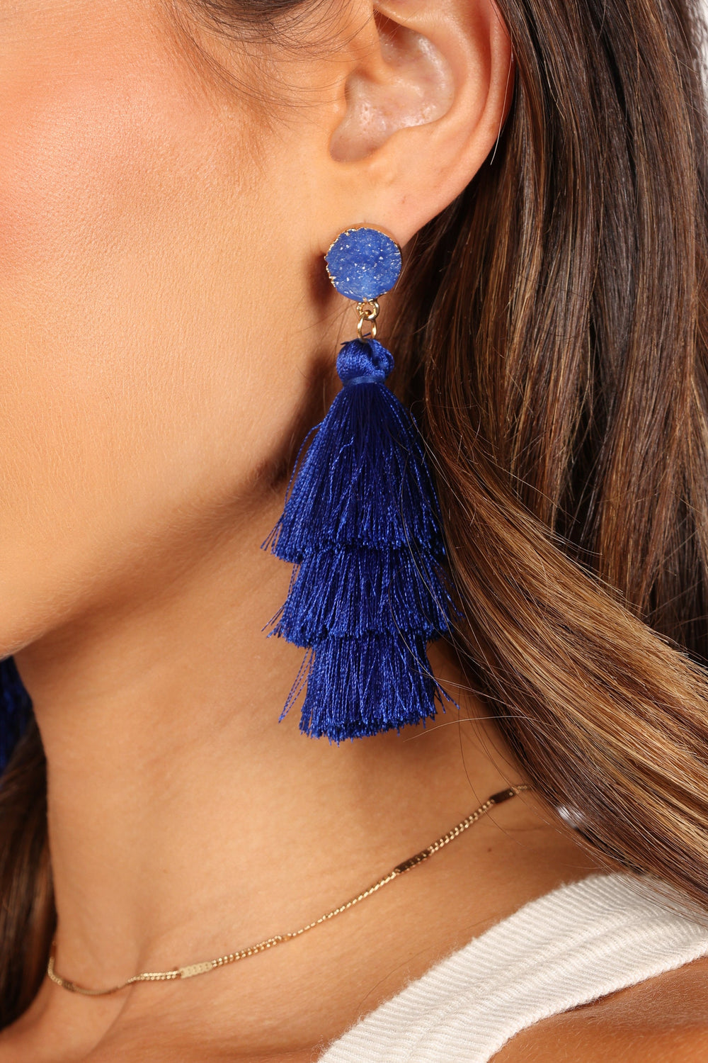 Petal and Pup USA ACCESSORIES Mikki Tassel Earring - Blue One Size