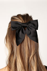 Petal and Pup USA ACCESSORIES Miranda Bow Hair Clip - Black One Size