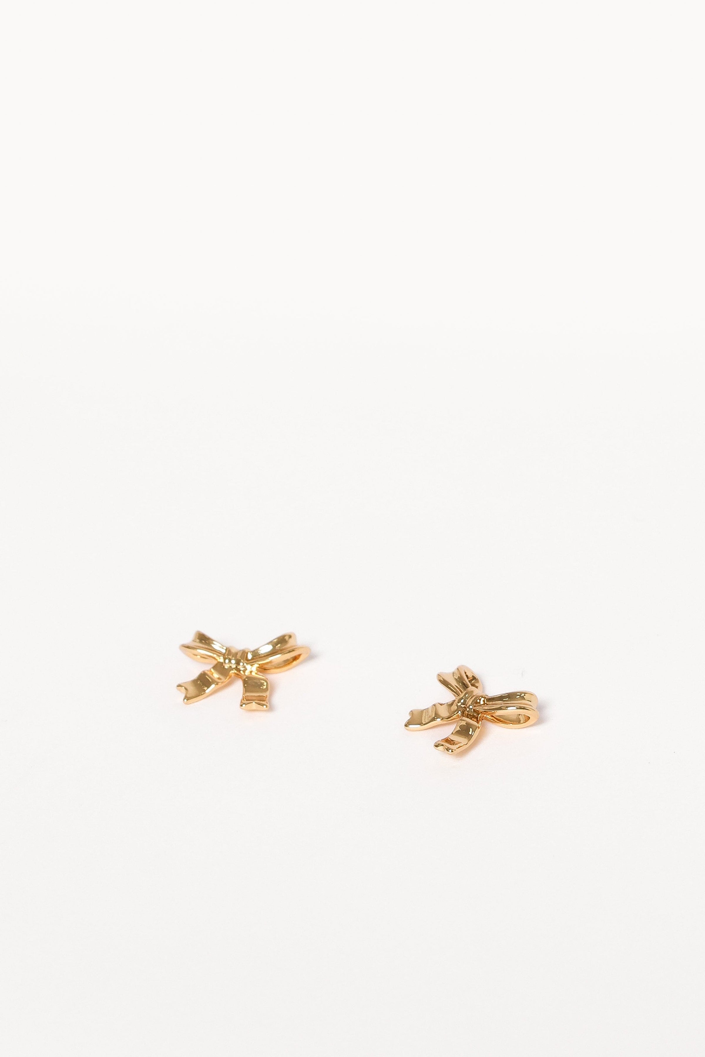 Petal and Pup USA ACCESSORIES Myra Bow Earrings - Gold One Size