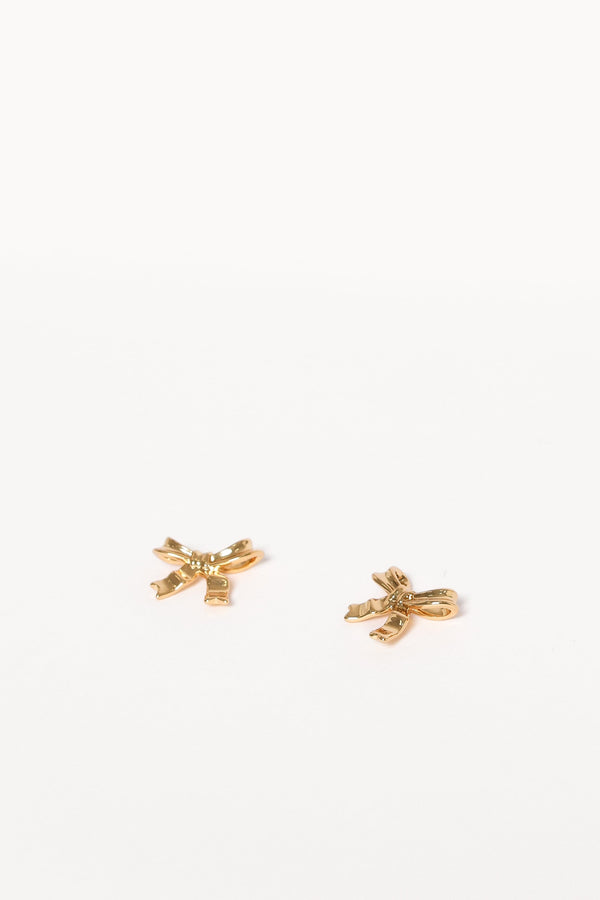 Petal and Pup USA ACCESSORIES Myra Bow Earrings - Gold One Size