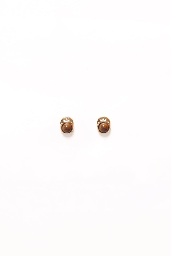 Petal and Pup USA ACCESSORIES Nova Earrings - Brown/Gold One Size