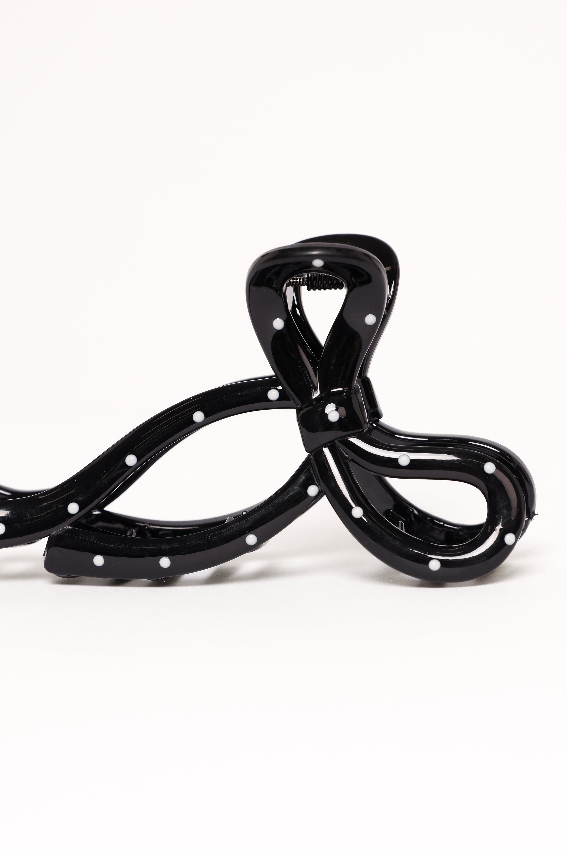 Petal and Pup USA ACCESSORIES Nova Hair Clip - Black Polka Dot One Size