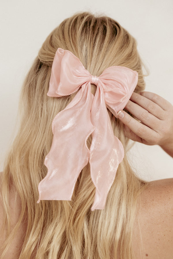 Petal and Pup USA ACCESSORIES Poppy Hair Bow - Pale Pink One Size