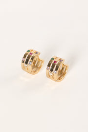 Petal and Pup USA ACCESSORIES Reagan Hoop Earrings - Gold Multi One Size