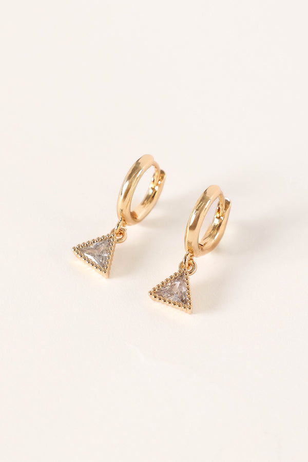 Petal and Pup USA ACCESSORIES Regina Triangle Drop Earrings - Gold One Size