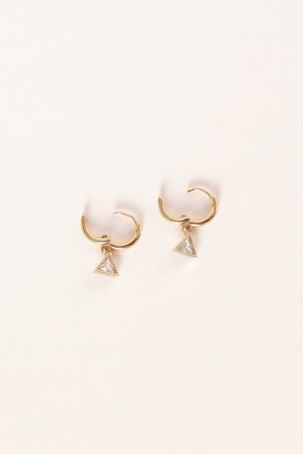 Petal and Pup USA ACCESSORIES Regina Triangle Drop Earrings - Gold One Size