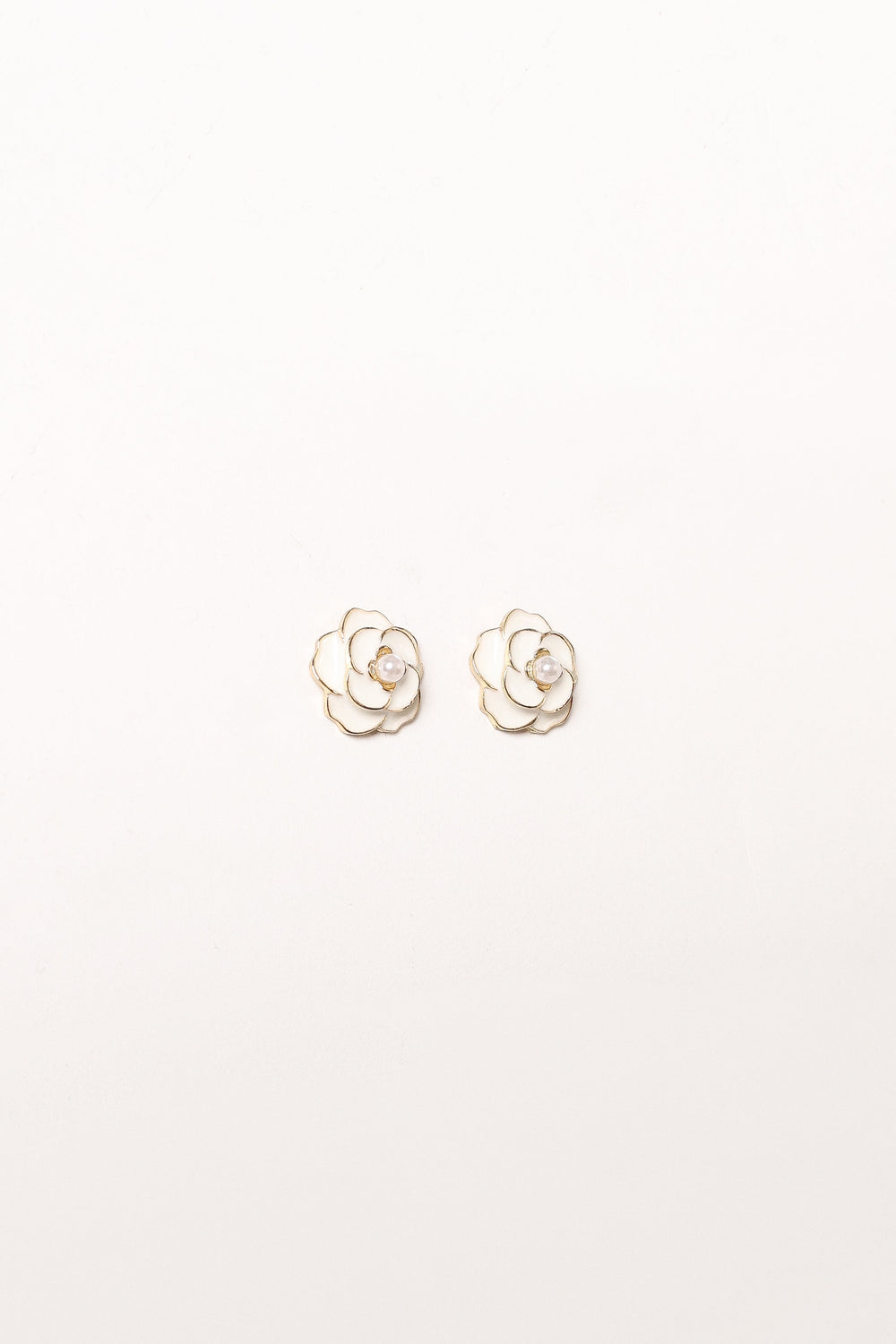 Petal and Pup USA ACCESSORIES Reina Flower Earrings - Gold White One Size