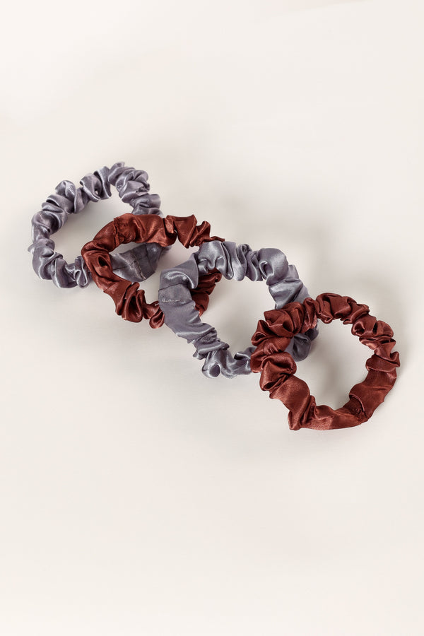 Petal and Pup USA ACCESSORIES Renata Hair Tie Set - Blue Chocolate One Size