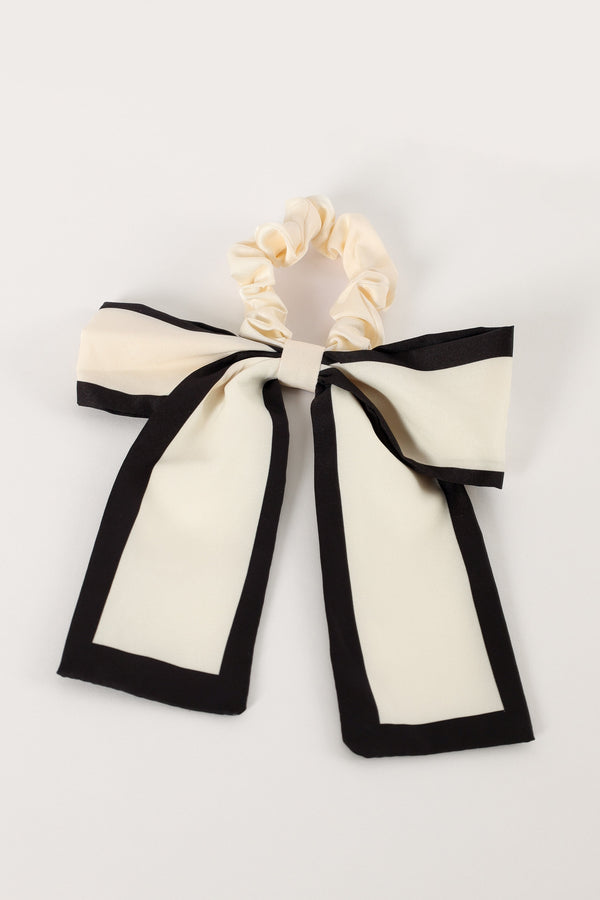 Petal and Pup USA ACCESSORIES Rory Contrast Hair Tie - Cream Black One Size