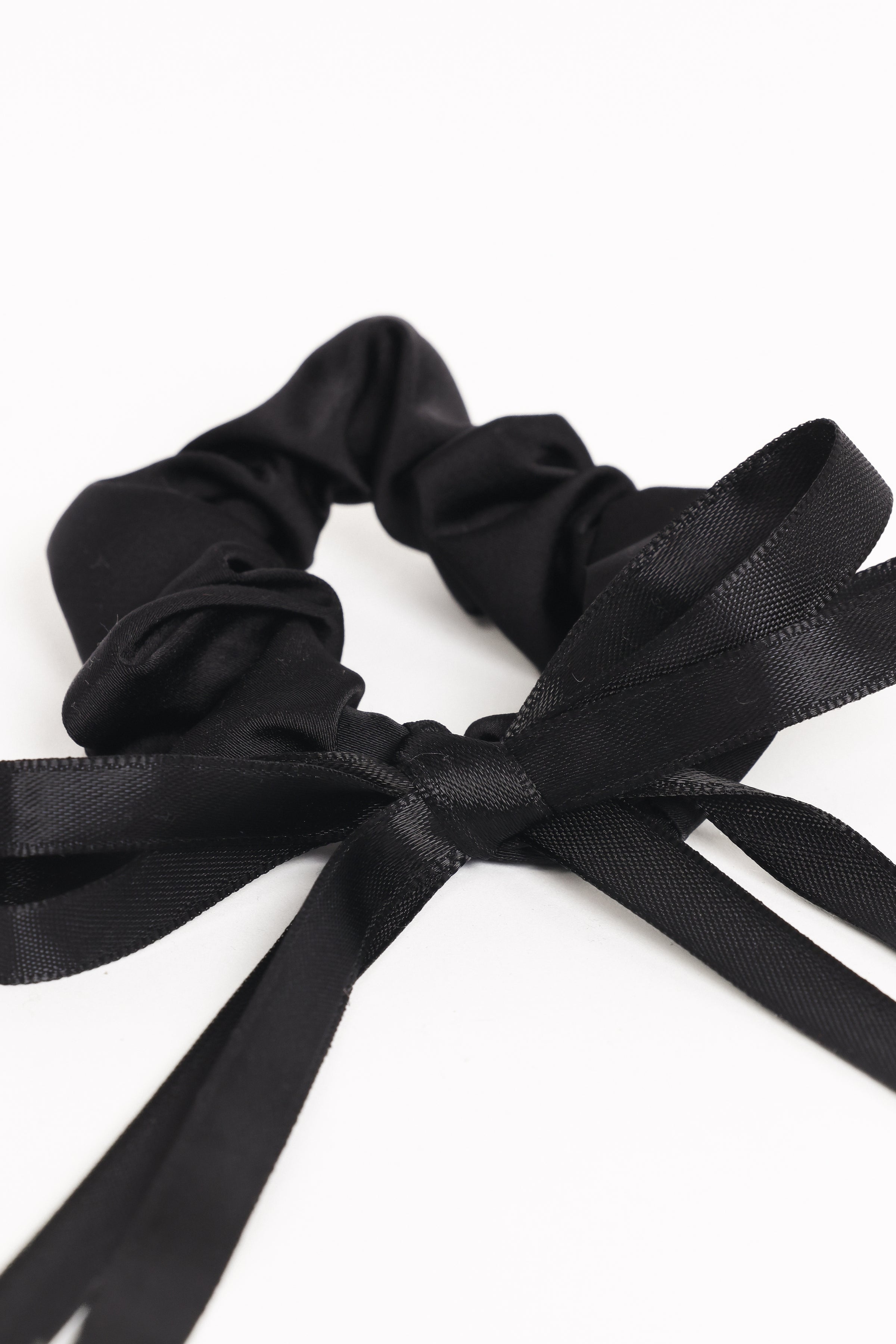 Petal and Pup USA ACCESSORIES Rosemarie Bow Scrunchie - Black One Size