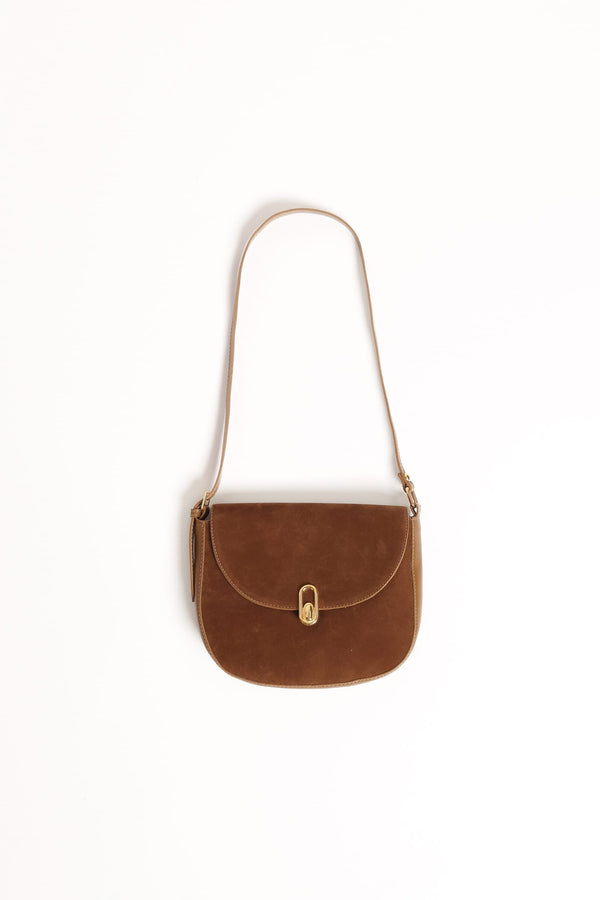 Petal and Pup USA ACCESSORIES Rowena Crossbody Bag - Brown Suede One Size