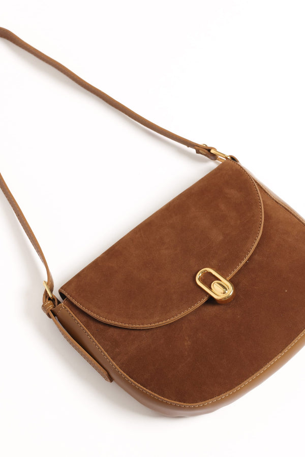 Petal and Pup USA ACCESSORIES Rowena Crossbody Bag - Brown Suede One Size