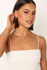 Petal and Pup USA ACCESSORIES Ryker Layered necklace - Gold Pearl One Size