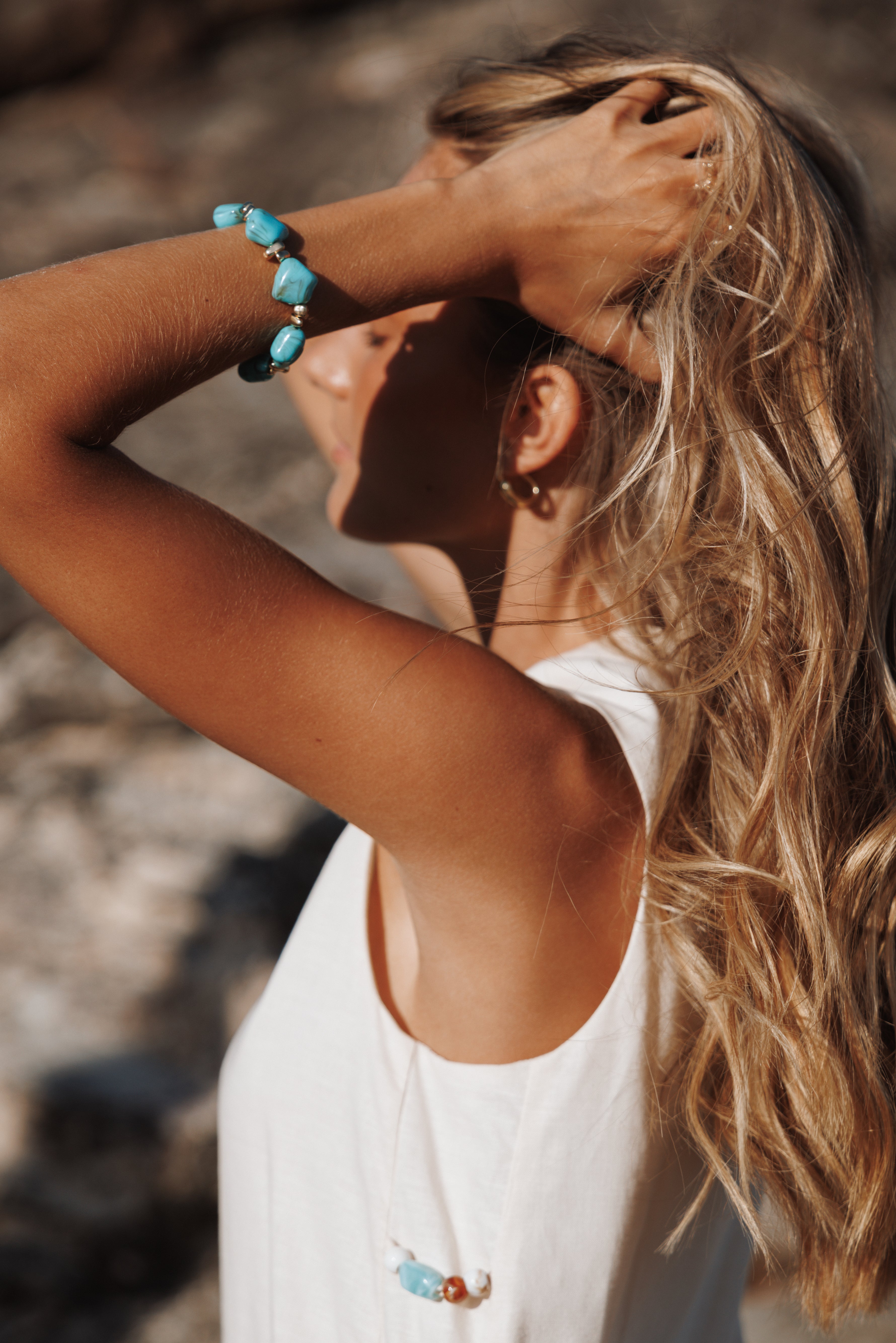 Petal and Pup USA ACCESSORIES Serenity Bracelet - Blue/Gold One Size