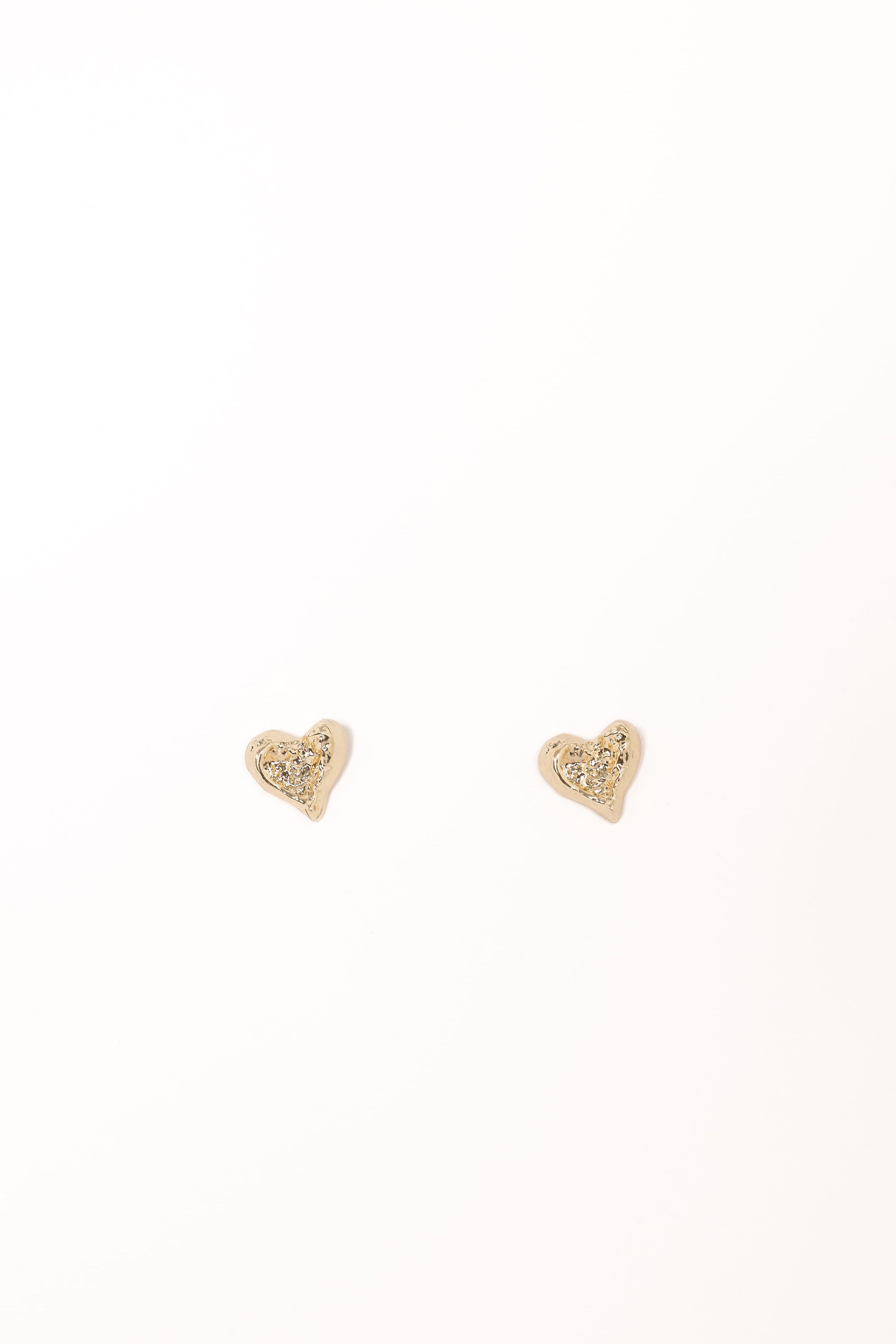 Petal and Pup USA ACCESSORIES Shanice Heart Earrings - Gold One Size