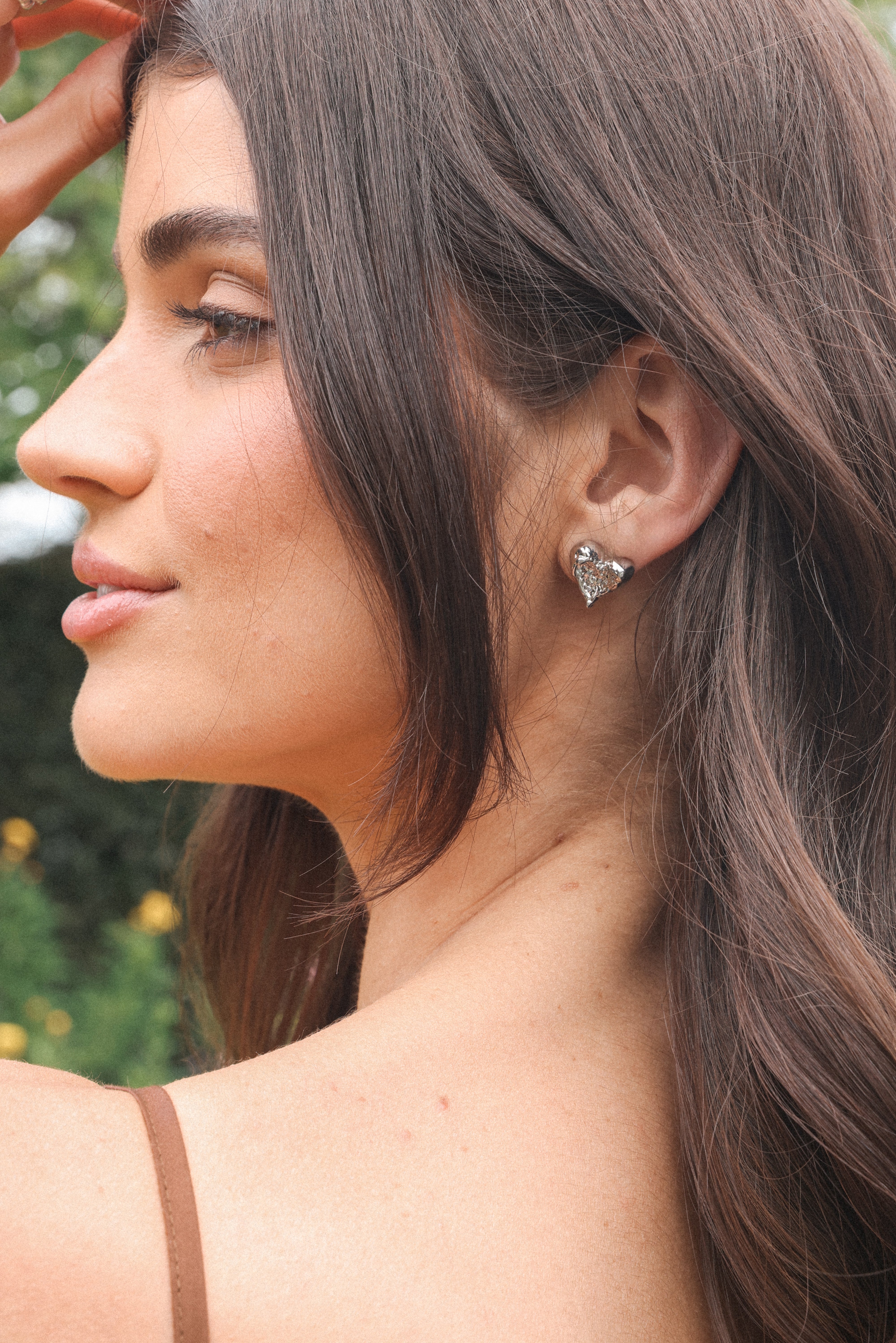 Petal and Pup USA ACCESSORIES Shanice Heart Earrings - Silver One Size