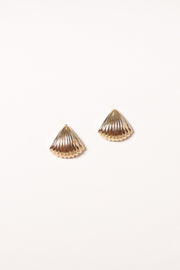 Petal and Pup USA ACCESSORIES Shell Shaped Earrings - Gold One Size