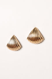Petal and Pup USA ACCESSORIES Shell Shaped Earrings - Gold One Size