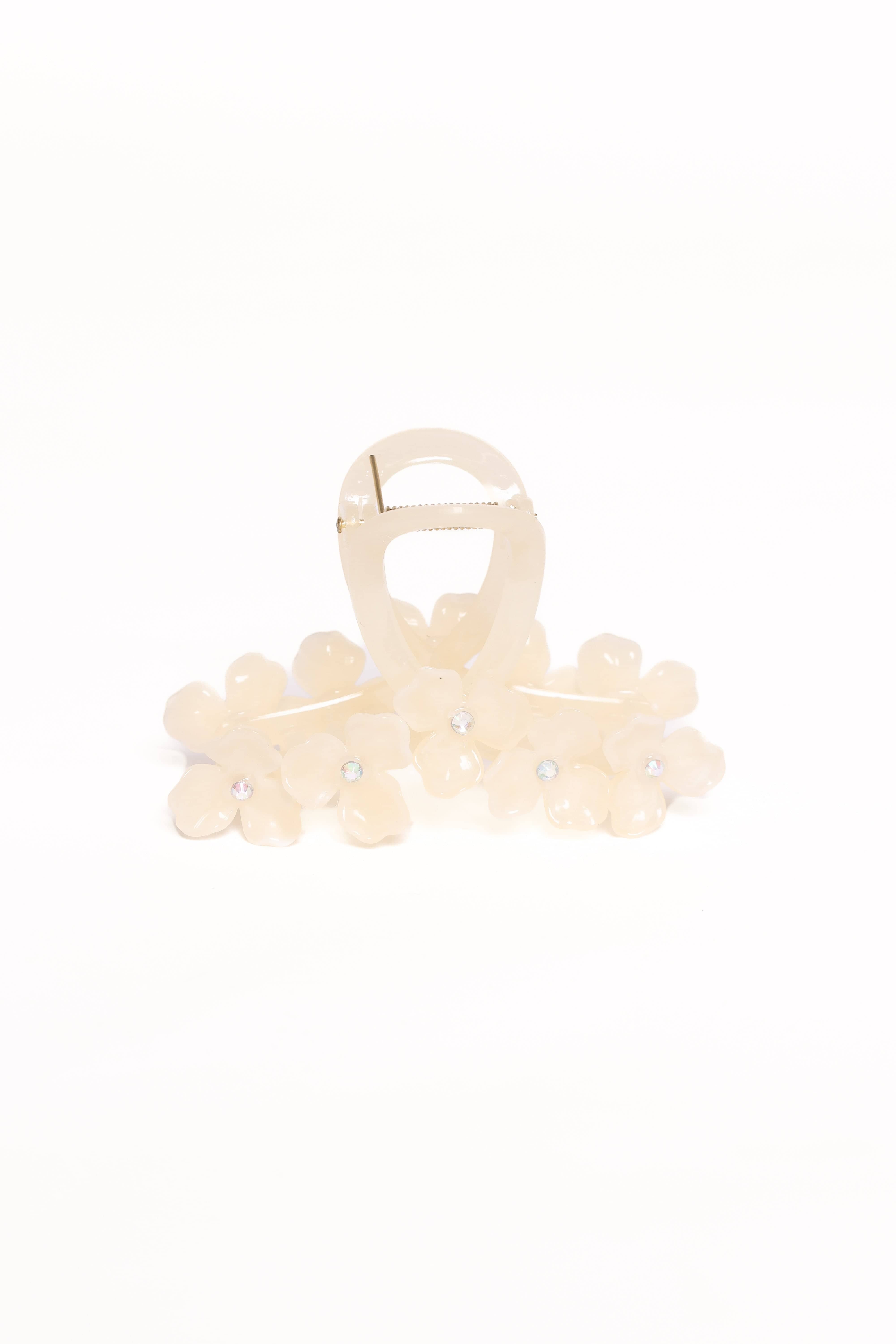 Petal and Pup USA ACCESSORIES Shiloh Flower Hair Clip - Cream One Size