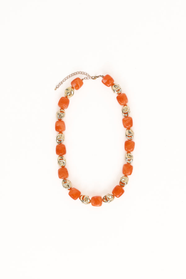 Petal and Pup USA ACCESSORIES Solari Necklace - Gold/Orange One Size