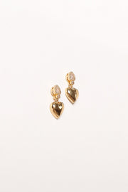 Petal and Pup USA ACCESSORIES Susan Heart Earrings - Gold One Size